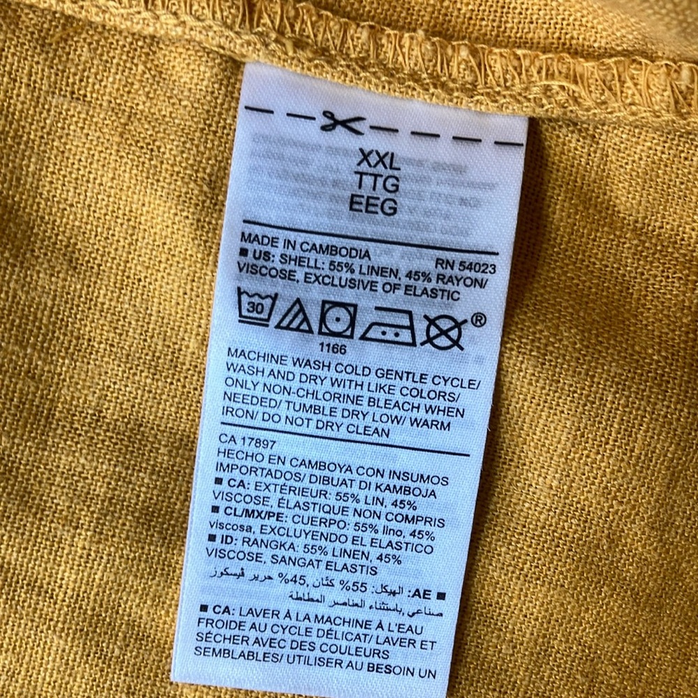 Old Navy Mustard Button-Front Sleeveless Midi Dress - Picture 4 of 6
